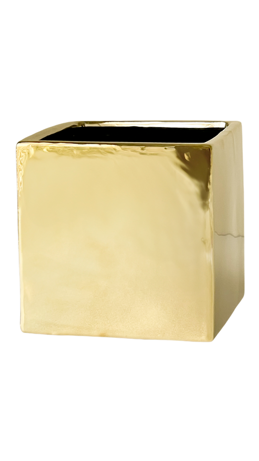 6" SHINY GOLD CUBE